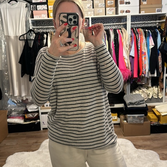 Vince Wool & Cashmere Striped Sweater - Picture 10 of 10